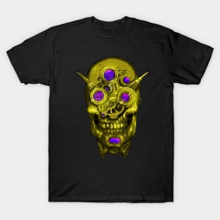 Necrodroid Gold Cyborg Skull Droid T-Shirt